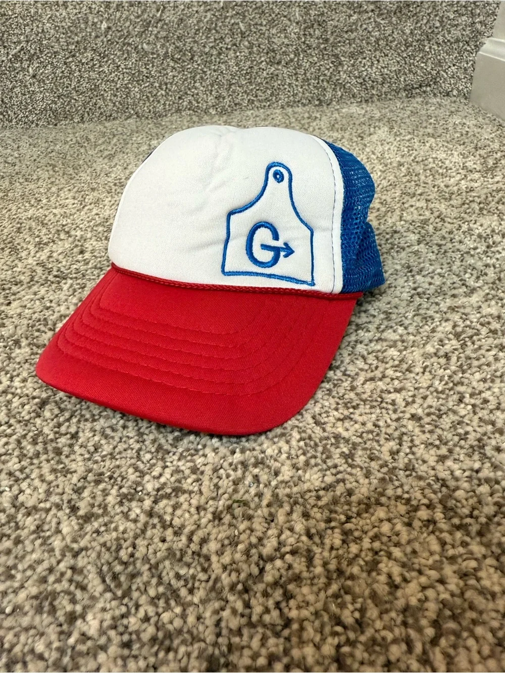 Baby Trucker Hat Red White Blue Western “G” | Adjustable Toddler Cap